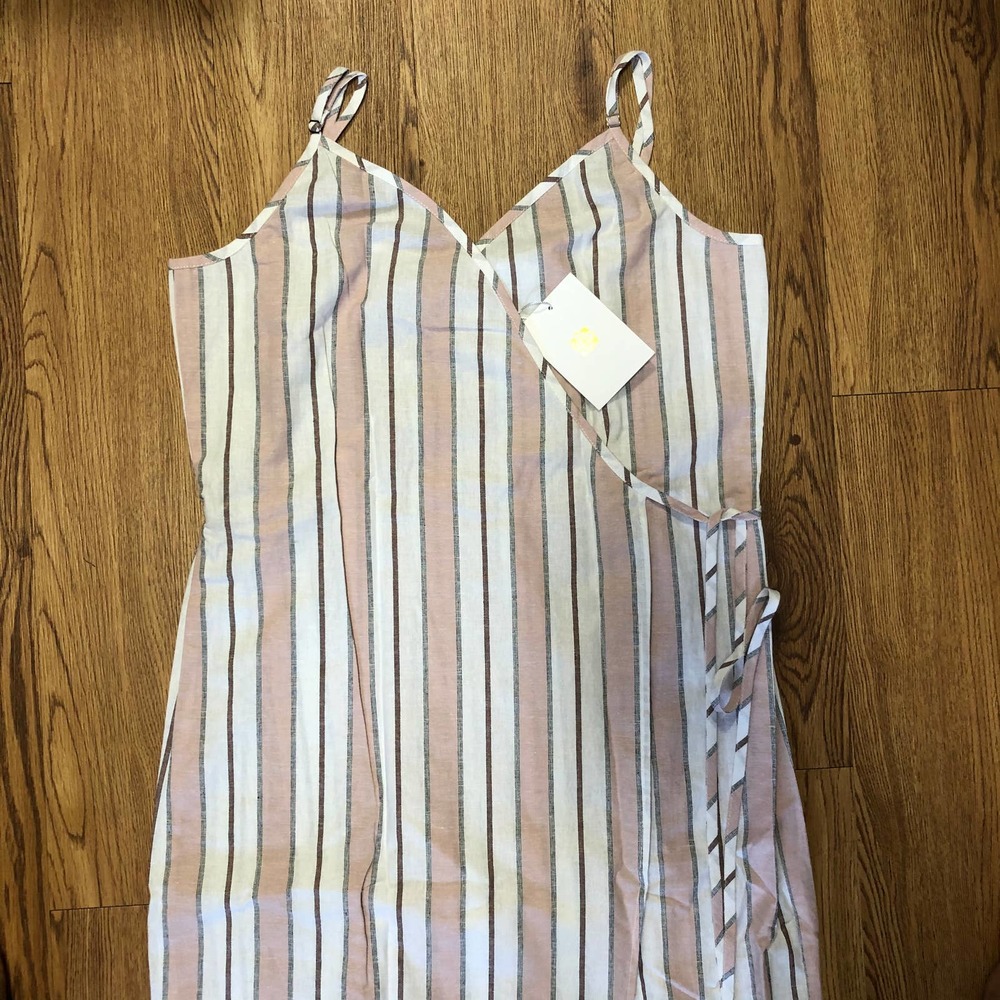 WAYF Women's Wrap Midi Dress Large Dusty Rose